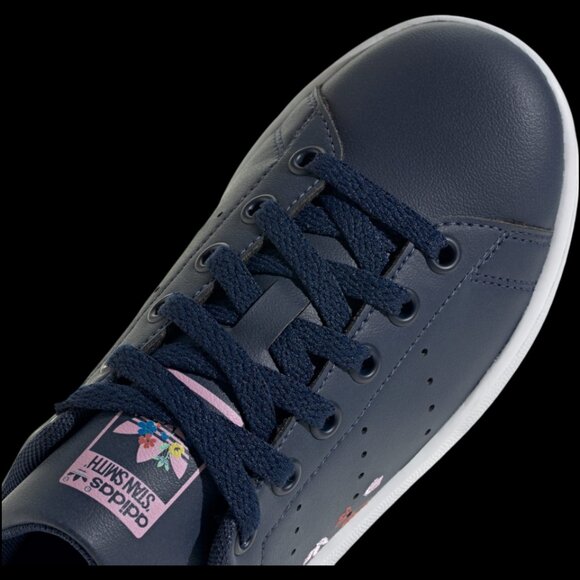 NWB- Adidas Stan Smith J 'Night Indigo Floral' Youth Girls- Sz:4.5- Style:IE8209 - Picture 8 of 13